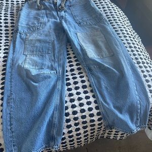 Free People Moxie Pull On Barrel Jeans size 28